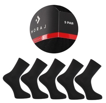 Skarpety męskie czarne długie bezuciskowe 5x Skarpety Bawełniane r. 43-45