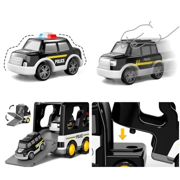 Игрушечная полицейская машина 7 в 1 со звуковыми и световыми эффектами. Автомобильный вертолет с инерционным приводом