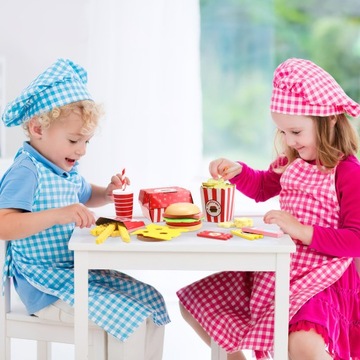 ZESTAW DO ZABAWY AKCESORIA KUCHENNE JEDZENIE HAMBURGER FRYTKI KOMBO SYMULACJA