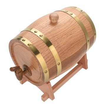 Dozownik do beczek na wino z drewna dębowego 3L Vintage Wood do whisky Bourbon Tequil