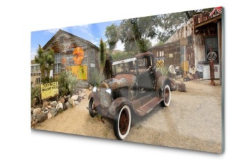 Стеклянная панель Плитка Old Car 140x70