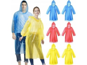 10 SZT Płaszcz przeciwdeszczowy jednorazowy poncho uniwersalny kieszonkowy