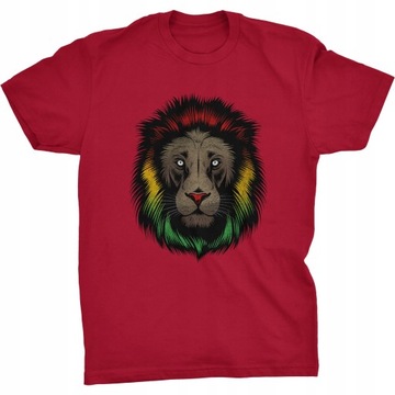 Rasta Lion Koszulka Lew Reggae Rastaman Rastafari