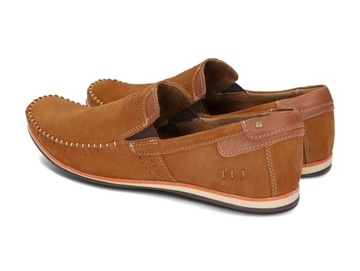 MOKASYNY BUTY MĘSKIE CASUAL SKÓRA 876R CAMEL 44