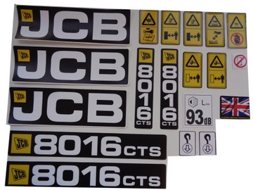 Komplet naklejek naklejka nalepka nalepki JCB 8016