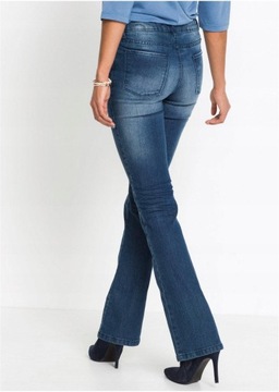 BOOTCUT NIEBIESKIE SZEROKIE 48 1N1B33 BONPRIX JEANSY