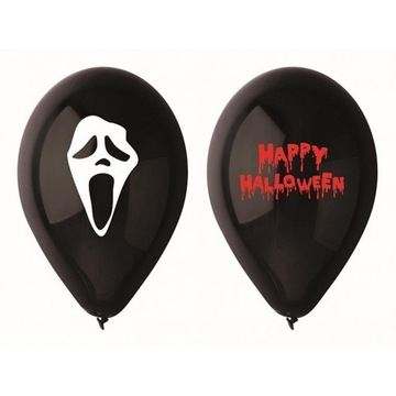 Черные воздушные шары с надписью Happy Halloween Scream.