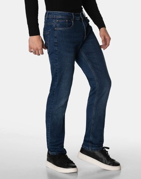 Spodnie Jeansowe Męskie Granatowe Texasy Dżinsy BIG MORE JEANS N103 W40 L32