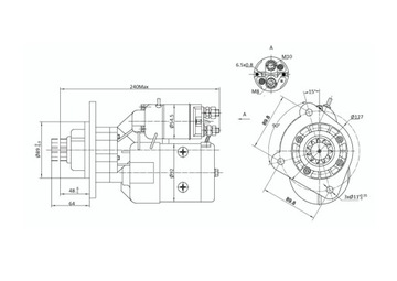 Стартер с быстроходным редуктором ПОЛЬСКИЙ Elmot URSUS C-330 C-360 ZETOR