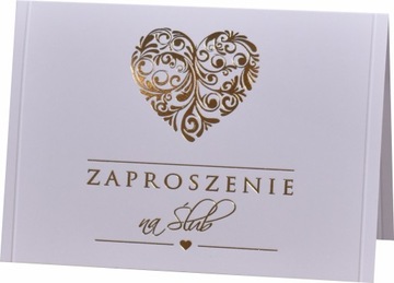 ZŁOTE ZAPROSZENIA ŚLUBNE GLAMOUR