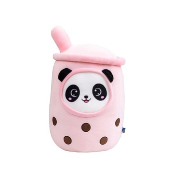 MASKOTKA PLUSZAK BUBBLE TEA PANDA RÓŻOWA 35 cm