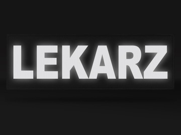 МЕДИЦИНСКАЯ СВЕТООТРАЖАЮЩАЯ НАШИВКА, НАПИСЬ ДОКТОРА, 30x10см