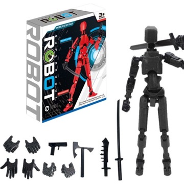 Wieloprzegubowy ruchomy robot Drukowany manekin 3D figurka klocki akcesoria