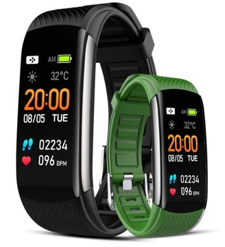 Smartband Giewont Fit&GO Duo GW200-5 - Black Pasek Go Green