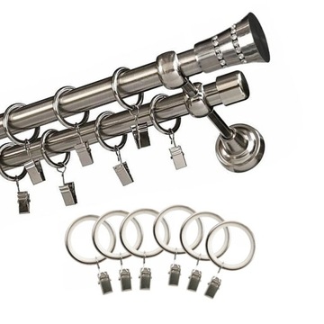 Elegancki srebrny karnisz 490 cm 19+19 mm długi