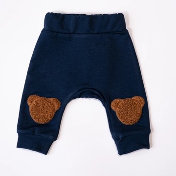 Kidealo: spodnie dresowe miś Teddy Bear granatowe 68