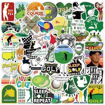 NAKLEJKI WLEPKI NA ROWER WALIZKE MIX GOLF 50szt