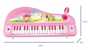 Интерактивная органная клавиатура для фортепиано со светодиодной подсветкой, розовая 6605