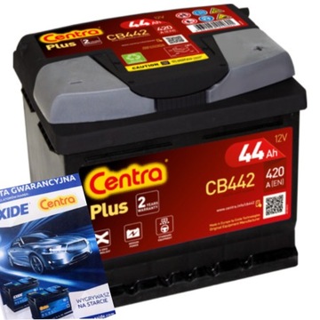 AKUMULATOR CENTRA PLUS 44AH 420A 12V P+ CB442 PRAWY PLUS