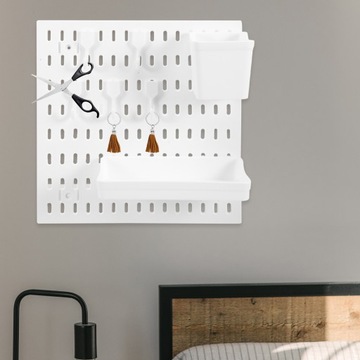 ПОЛКА ДЛЯ ОФИСНОГО ХРАНЕНИЯ PEG BOARD, БЕЛАЯ