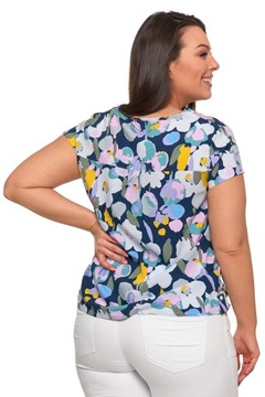 Blúzka Dámske tričko Na Krátky Rukáv Vzor v Kvety Farebné MORAJ XL