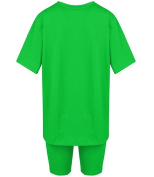 Komplet bawełniany t-shirt koszulka + krótkie legginsy SPIREL (Zielony)