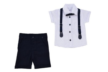 ELEGANCKI ZESTAW KRÓTKIE SPODENKI KOSZULA MUCHA 92