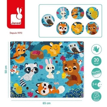 Сенсорный пазл Лесные животные 20 шт. Джанод 2+