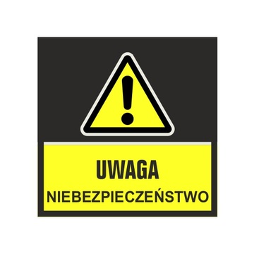 Mata ostrzegawcza UWAGA NIEBEZPIECZEŃSTWO 85x85 cm