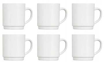 Kubek 290ml BIAŁY Do Herbaty Kawy Kubki 6szt KB29