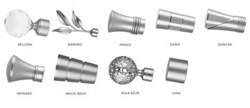 ОДИНАРНЫЙ КАРДИН 120 СМ 19 ММ БЕСШУМНЫЕ КОЛЬЦА 3 ЦВЕТА НА ВЫБОР КОНЦОВ RENA