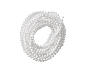 Цепочка шариковая для рулонных штор, бусина 3мм 10м, белая, тонкая, приводные рулонные шторы