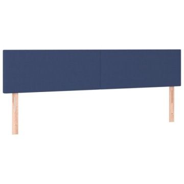 vidaXL Изголовье кровати со светодиодной подсветкой синее, 180x5x78/88 см, ткань