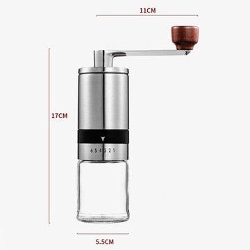 6 регулируемых настроек с ручной кофемолкой.