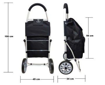 Покупательская тележка Alugo с большими колесами на шарикоподшипниках.