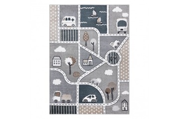 DYWAN FUN STRADE 80x150 MIASTO TOWN SZARE 3D HIT