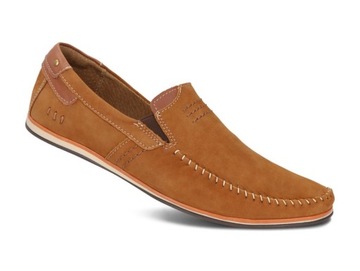 MOKASYNY BUTY MĘSKIE CASUAL SKÓRA 876R CAMEL 47