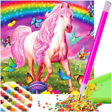 Diamond Painting Obraz 5D ZESTAW Haft Diamentowy KOŃ Wyklejanka Diamentowa
