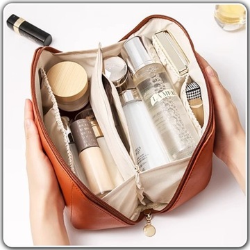 ЖЕНСКАЯ КОЖАНАЯ ДОРОЖНАЯ СУМКА ДЛЯ КОСМЕТИКИ.