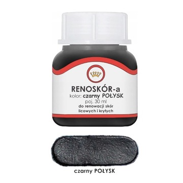 RENOSKÓR FARBA LAKIER DO SKÓRY CZARNY POŁYSK 30ML