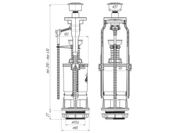 СЛИВНОЙ КЛАПАН + УНИВЕРСАЛЬНЫЙ ЗАПОЛНИТЕЛЬНЫЙ КЛАПАН