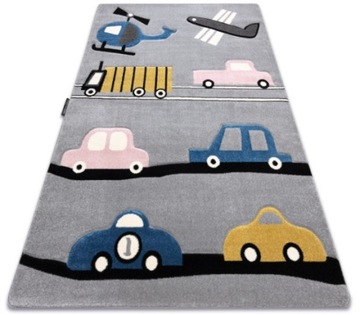 Dywan PETIT 3D 140x190 TOYS helikopter auto autka