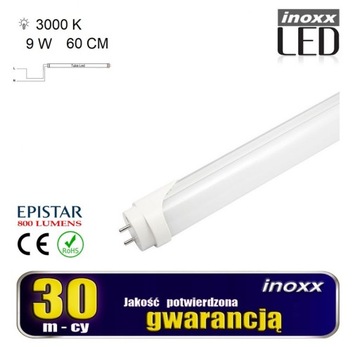 Świetlówka led 60cm 9w t8 3000k g13 jednostronna c