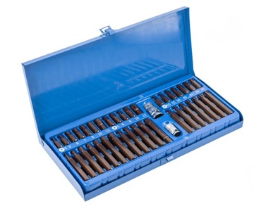 HOGERT ZESTAW 40 KOŃCÓWEK WKRĘTAKOWYCH BITY SPLINE IMBUS HEX TORX DŁUGIE
