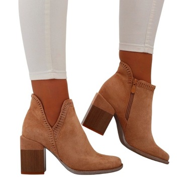 ЖЕНСКИЕ ЗАМШЕВЫЕ БОТИНКИ НА ЛЕГКОМ КАБЛУКЕ