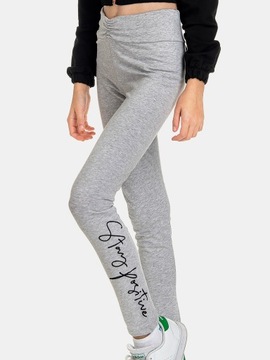 LEGGINSY DZIEWCZĘCE GETRY BAWEŁNA popiel 116-122