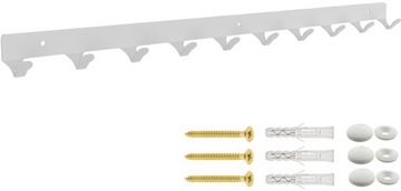 Wieszak metalowy pojedynczy na ubrania Biały 60 cm