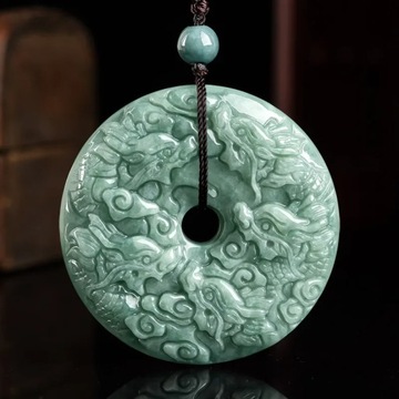Burmese Jade Dragon Pendant Green Vintage Jewelry Accessories Emerald