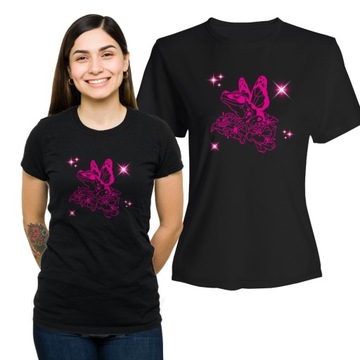 Koszulka Damska z Nadrukiem Bawełna T-shirt na Prezent Żaba Wróżka S