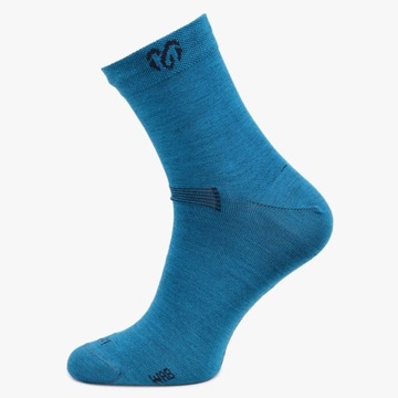 Skarpety sportowe trekkingowe 40% wełny merino merynos niebieskie 34-37